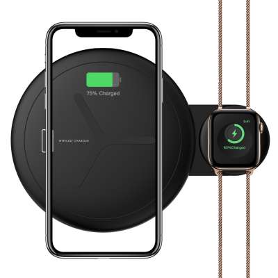 Newest 2 in 1 Mobile Phone and Watch 10W + 2W Fast Charging Wireless Charger For iPhone For Samsung