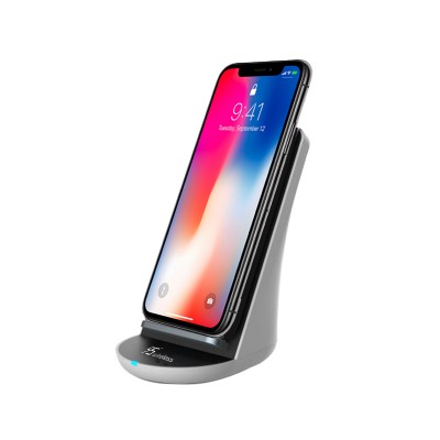 Hot selling wireless charging charger stand along with stereo speaker